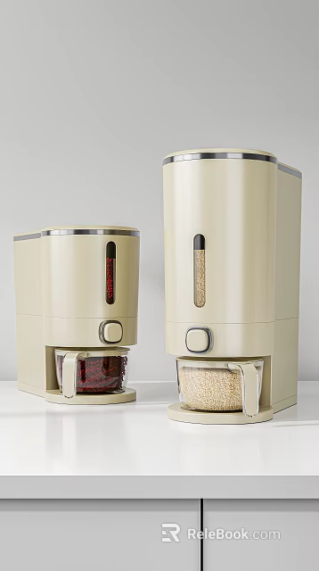 Kitchen Spice Grinders Beige Modern Design With Transparent Bottom Containers For Seasoning 3d model 