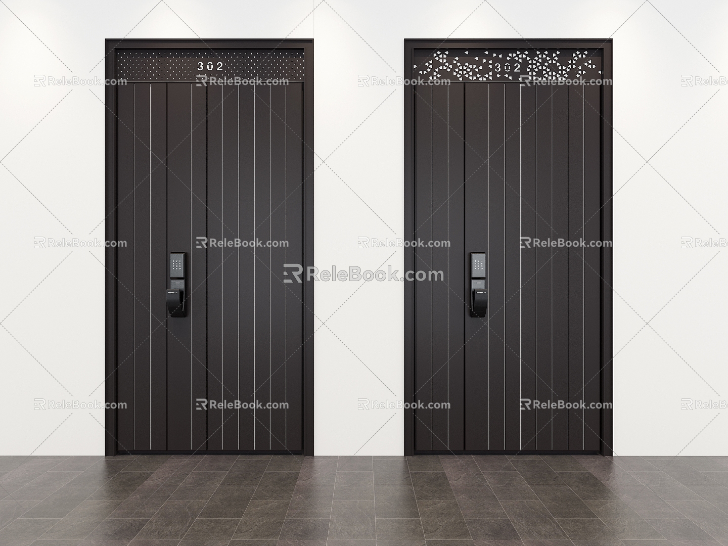 Cast Aluminum Door Security Door Entry Door 3d model