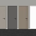 Modern Hinged Doors With Various Colors And Minimalist Design For Interior 3d model