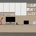 Modern Bookcase Study Bookcase Desk Bookcase Bookshelf Hole Board Book Decoration Computer 3d model