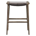 Modern Bar Stool With Metal Frame And Gray Upholstered Seat Design