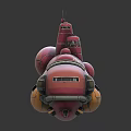 Pink 2106 Vehicle With Yellow Accents And Cartoonish Futuristic 3D Model Design