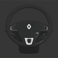 Modern Renault Automotive Steering Wheel With Control Buttons And Black Rim Design