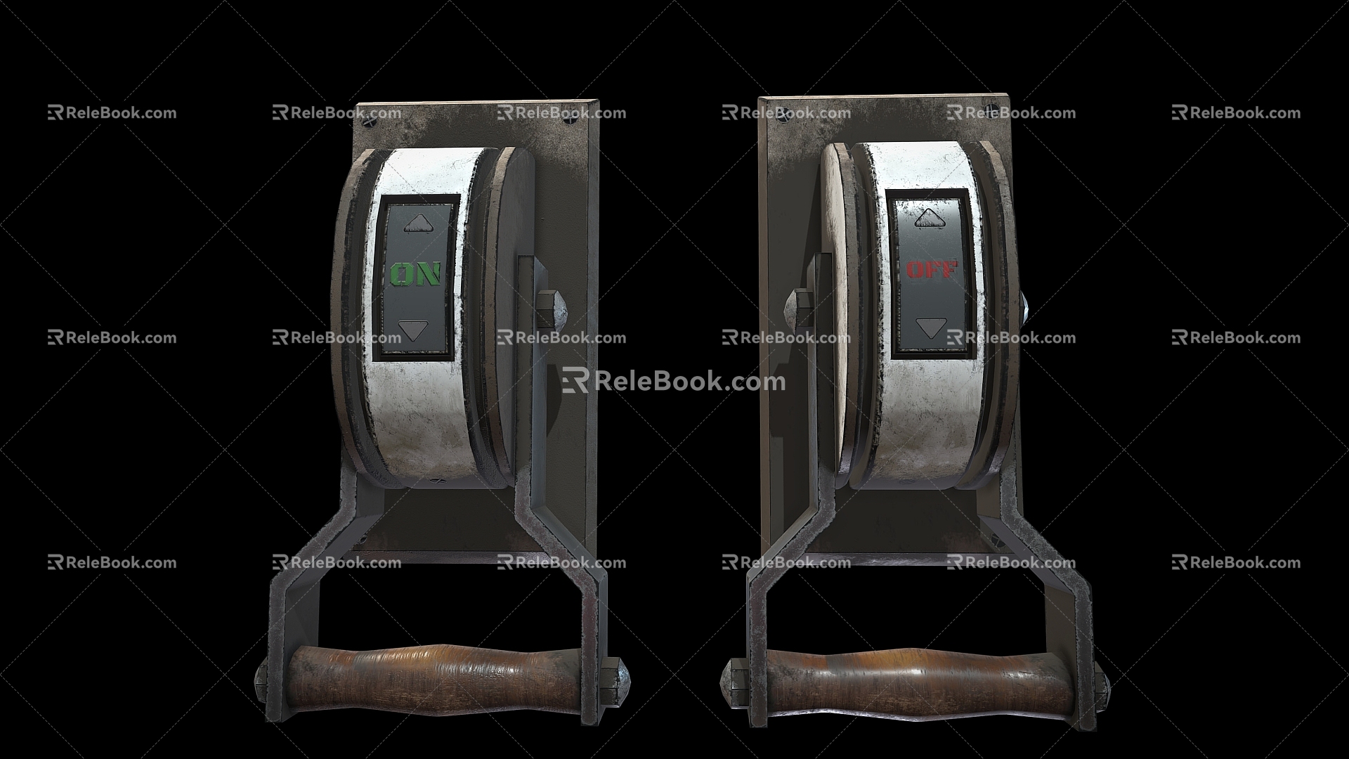 Key power lever electric gate combination lock 3d model