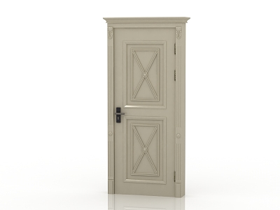 European-style interior door solid wood door 3d model