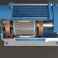 Motor Induction Motor Cross-section Motor Industrial Equipment Water Pump Water Pump Low Face Number Game Low Model Simple Model Video Level Super Realistic 3d model