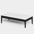 Modern Coffee Table With White Marble Top And Black Sleek Base Design 3d model
