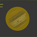 Colorful Sphere With Black White Orange Layered Stripes On Gray Background