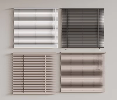 Stylish Window Blinds In Multiple Colors For Modern Home Interior Decoration 3d model