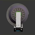 Space Astronaut Life Support Medical Device With Green Cylinder And Red Cross