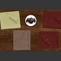 Mannequin In Brown Coat With Yellow Maroon And Brown Fabric Samples