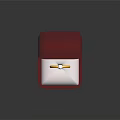 Elegant Gold Diamond Ring In Open Red Box Fashion Accessory For Clothing