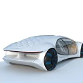 Mercedes Futuristic Concept Car With Sleek Design White Body And Blue Wheels