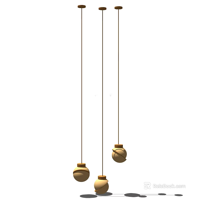 Modern Pendant Lights With Two Hanging Balls Design For Interior Decor 3d model 