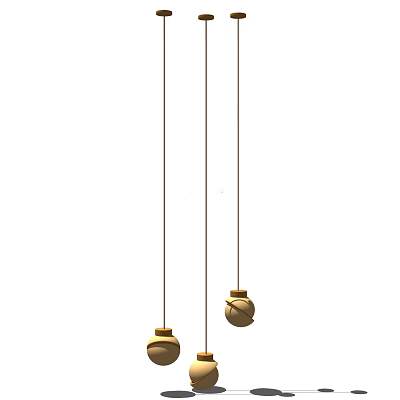 Modern Pendant Lights With Two Hanging Balls Design For Interior Decor 3d model