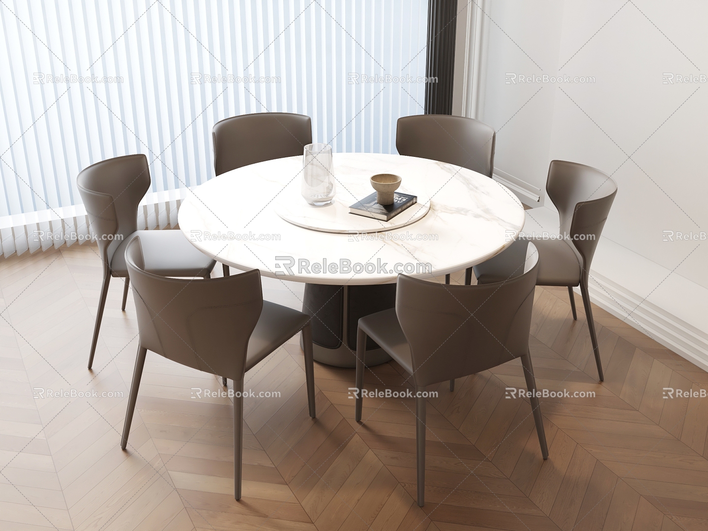 Dining Table Minimalist Dining Table Light Luxury Dining Table Round Dining Table Six-person Dining Table model