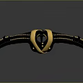 Black Leather Military Style Jacket With Golden Sash Buttons And Epaulets