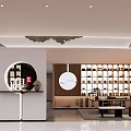 Modern Shopping Mall Store With Display Shelves Circular Decor And Elegant Interior 3d model