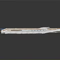 Sleek Modern Luxury Yacht Exterior With White Hull Yellow Accents And Streamlined Design