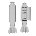 Silver Rocket Shaped Wine Cabinet Featuring Open Door And Multiple Storage Shelves