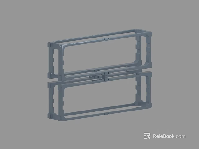 Grey Metal Frame Structure With Stacked Design And Industrial Support Features 3d model