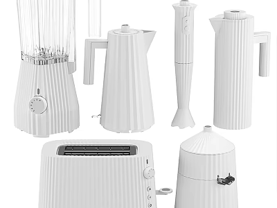 Modern White Kitchen Appliances With Sleek Minimalist Design For Home Kitchen 3d model