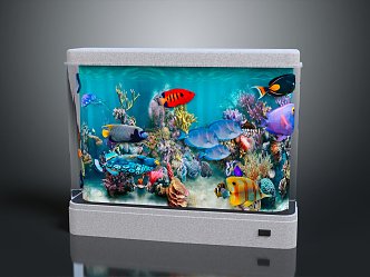 Modern Fish Tank Aquarium Tank Goldfish Tank Coral 3d model