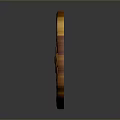 Golden Circular Magic Weapon Featuring Six Colored Gems Blue Green Red Yellow Black White
