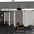 Modern Dining Living Room Interior With Sofa Dining Table And Lighting