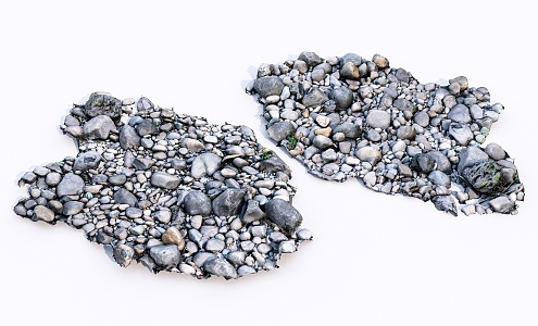 modern stone pebble pile 3d model