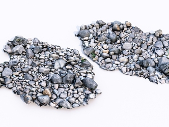 modern stone pebble pile 3d model