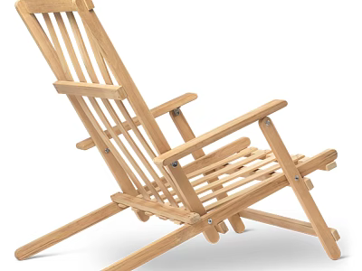 Wooden Foldable Leisure Chair With Classic Slat Design For Outdoor Relaxation 3d model
