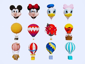 Entertainment equipment combination hot air balloon sightseeing balloon beautiful Chen 3d model