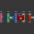 Colorful Thermal Containers First Aid Kit Green Box Batteries Small Electrical Devices Daily Electrical Appliances