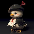 Adorable Plush Toy With Black Hat Red Bow Holding Paper With Red Characters