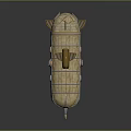Vintage Airship With Wooden Structure Metal Frame Round Windows And Attached Carriage