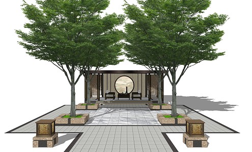 New Chinese Pavilion 3d model