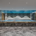 Modern Front Desk Reception With Marble Wall Decor Modern Counter And Elegant Lighting Design