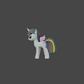 Cute Animated Little Pony Characters With Blue Purple Pink Manes And Horns