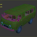 Modern bus minibus minivan driverless bus 3d model