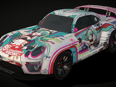 Spray-painted racing 3d model