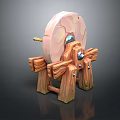 Wooden Spinning Wheel with Large Wheel and Sturdy Wooden Frame for Daily Use