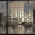 Well Lit Tobacco And Alcohol Shop Interior With Shelves Displaying Wine Spirits And Products