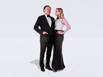 Figures Men and Women Couple Evening Dress Figures model