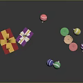 Festive Household Decor Items With Colorful Gift Boxes Christmas Balls And Candles