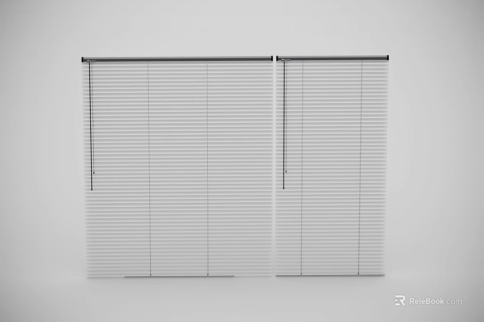 White Horizontal Window Blinds With Modern Simple Design For Home Interior Decoration 3d model