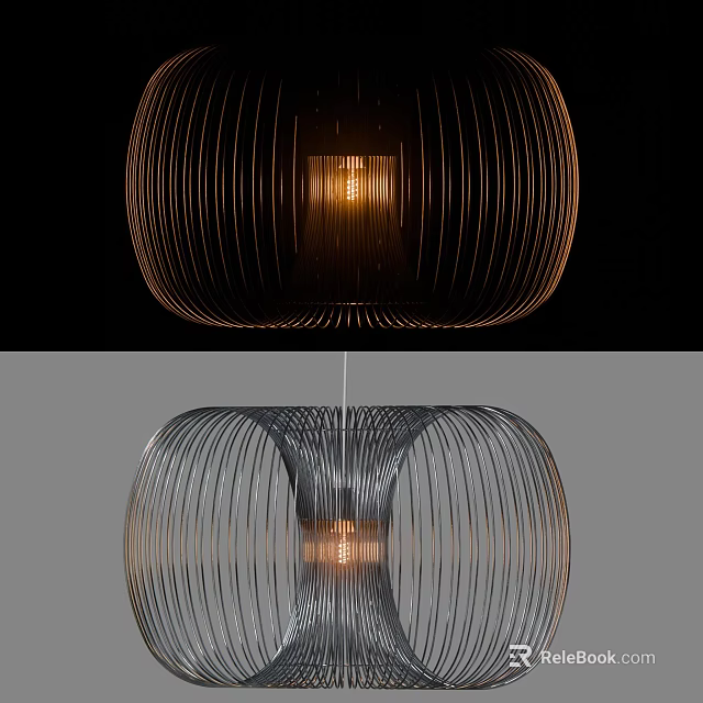 Modern Contemporary Pendant Light With Unique Metal Wire Structure And Warm Glow Design 3d model 