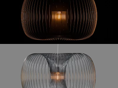 Modern Contemporary Pendant Light With Unique Metal Wire Structure And Warm Glow Design 3d model