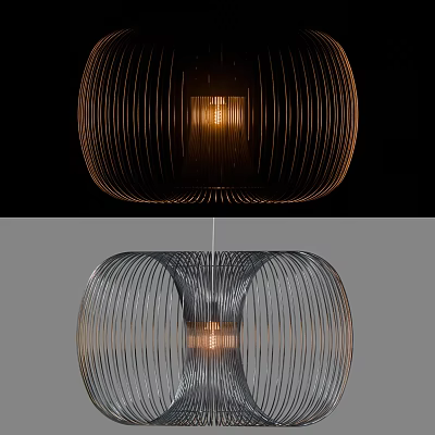 Modern Contemporary Pendant Light With Unique Metal Wire Structure And Warm Glow Design 3d model