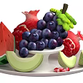 Inflatable Fruit Themed Decorative Model With Watermelon Pomegranate Grapes And Cantaloupe Design